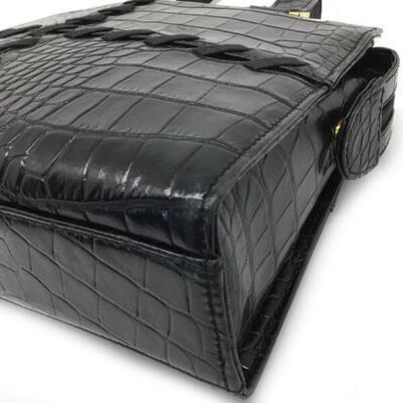 Yves Saint Laurent Crocodile Handbag Black - Picture 12 of 16